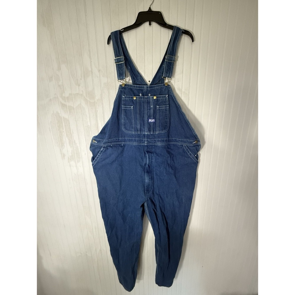 Big Smith Overalls Mens 50x34 Blue Denim Bibs Workwear Utility Pants